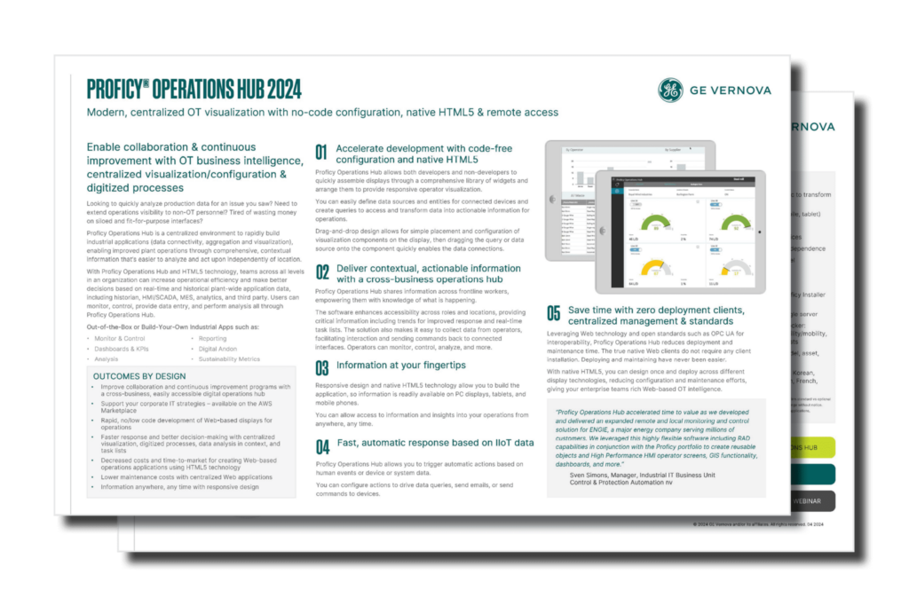 Proficy Operations Hub 2024 datablad preview